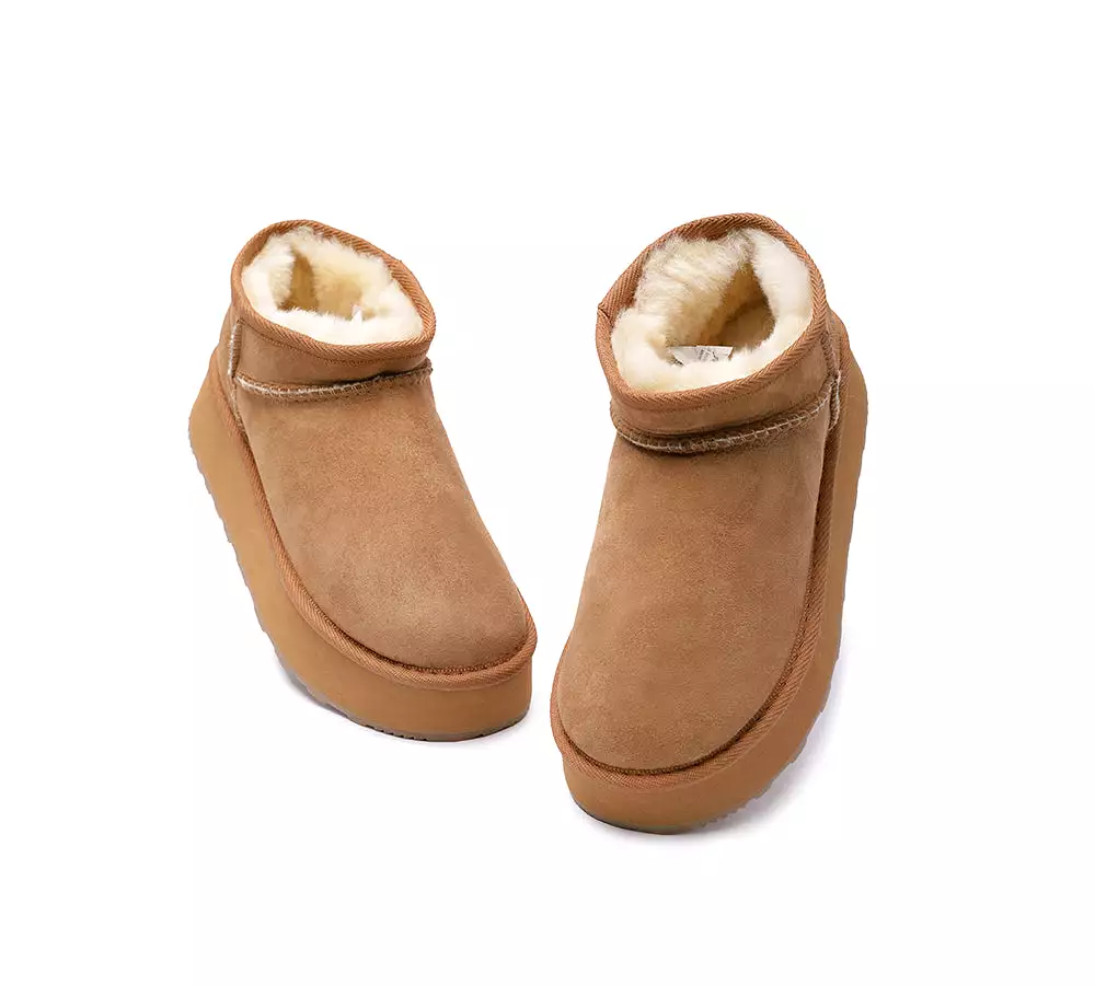 Urban UGG Australian Made Sheepskin Wool Ankle Boots Ultra Mini Platform