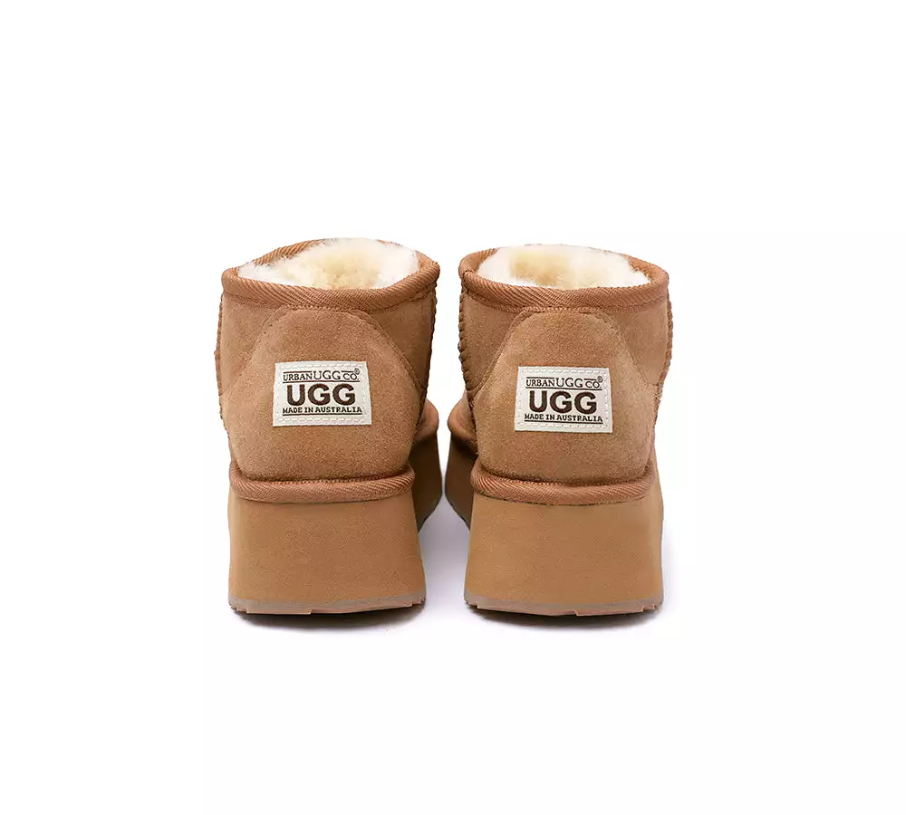 Urban UGG Australian Made Sheepskin Wool Ankle Boots Ultra Mini Platform