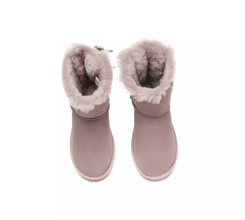 URBAN UGG Urban Ugg Boots Double Faced Sheepskin Short Back Bow