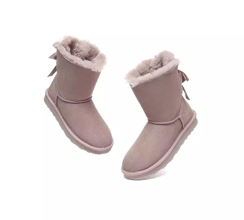 URBAN UGG Urban Ugg Boots Double Faced Sheepskin Short Back Bow