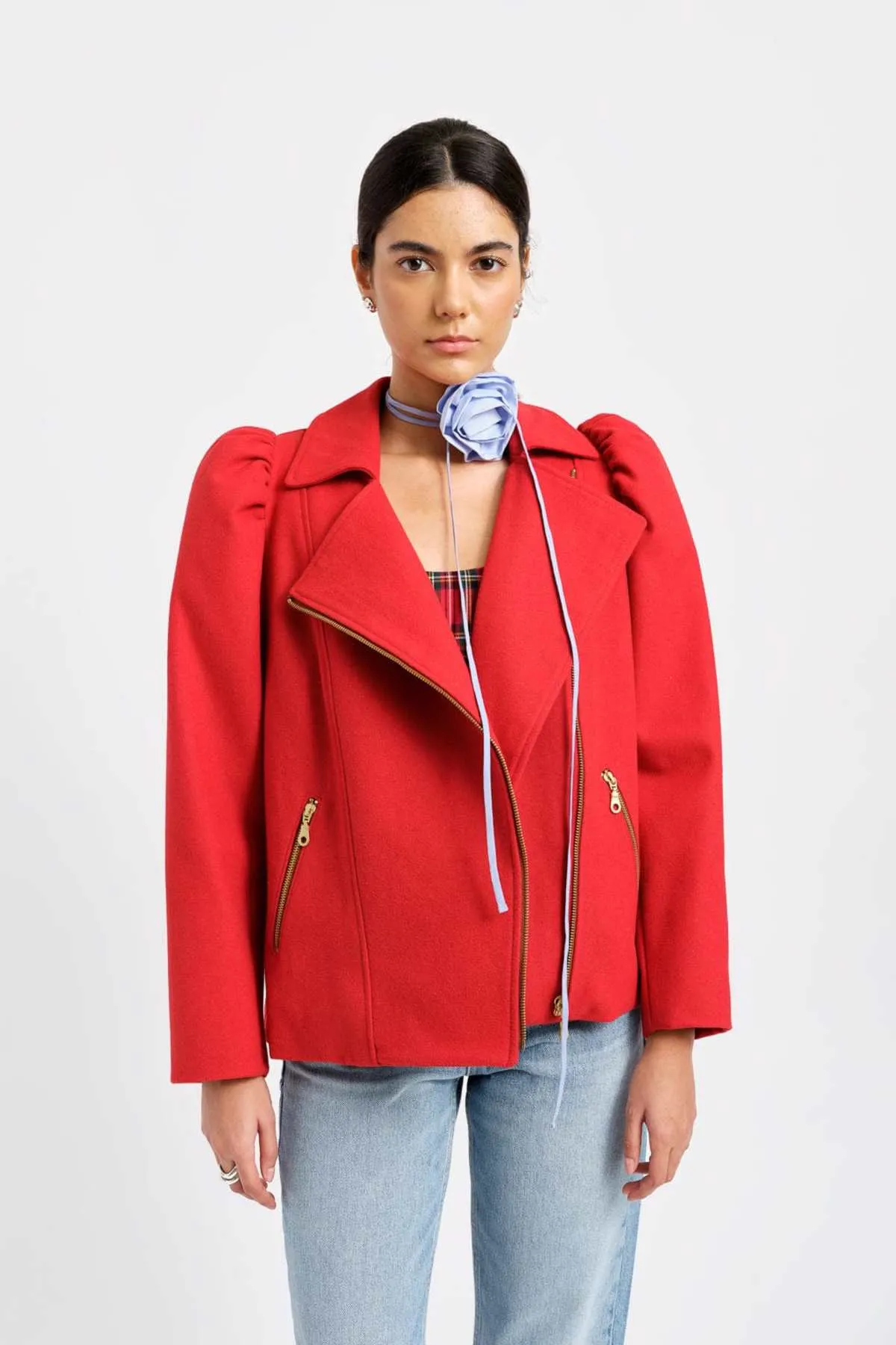 Valentine Moto Coat - Red