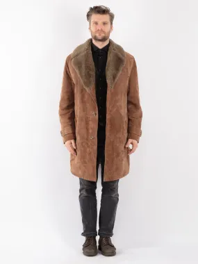 Vintage 70's Men Suede Sherpa Coat in Brown