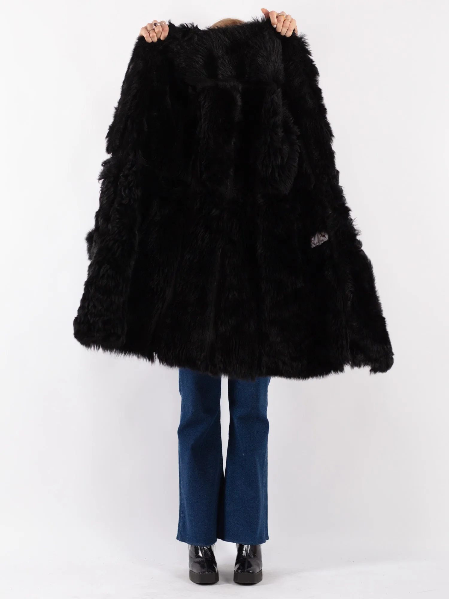 Vintage 90's Women Sheepskin Shearling Coat in