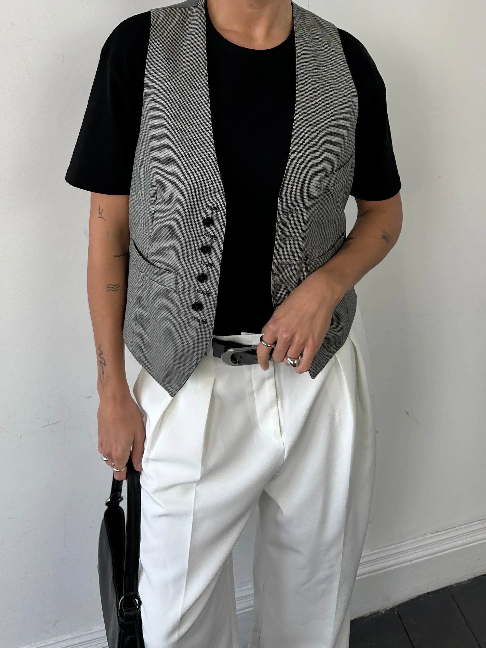 Vintage Reversible Wool Waistcoat - M