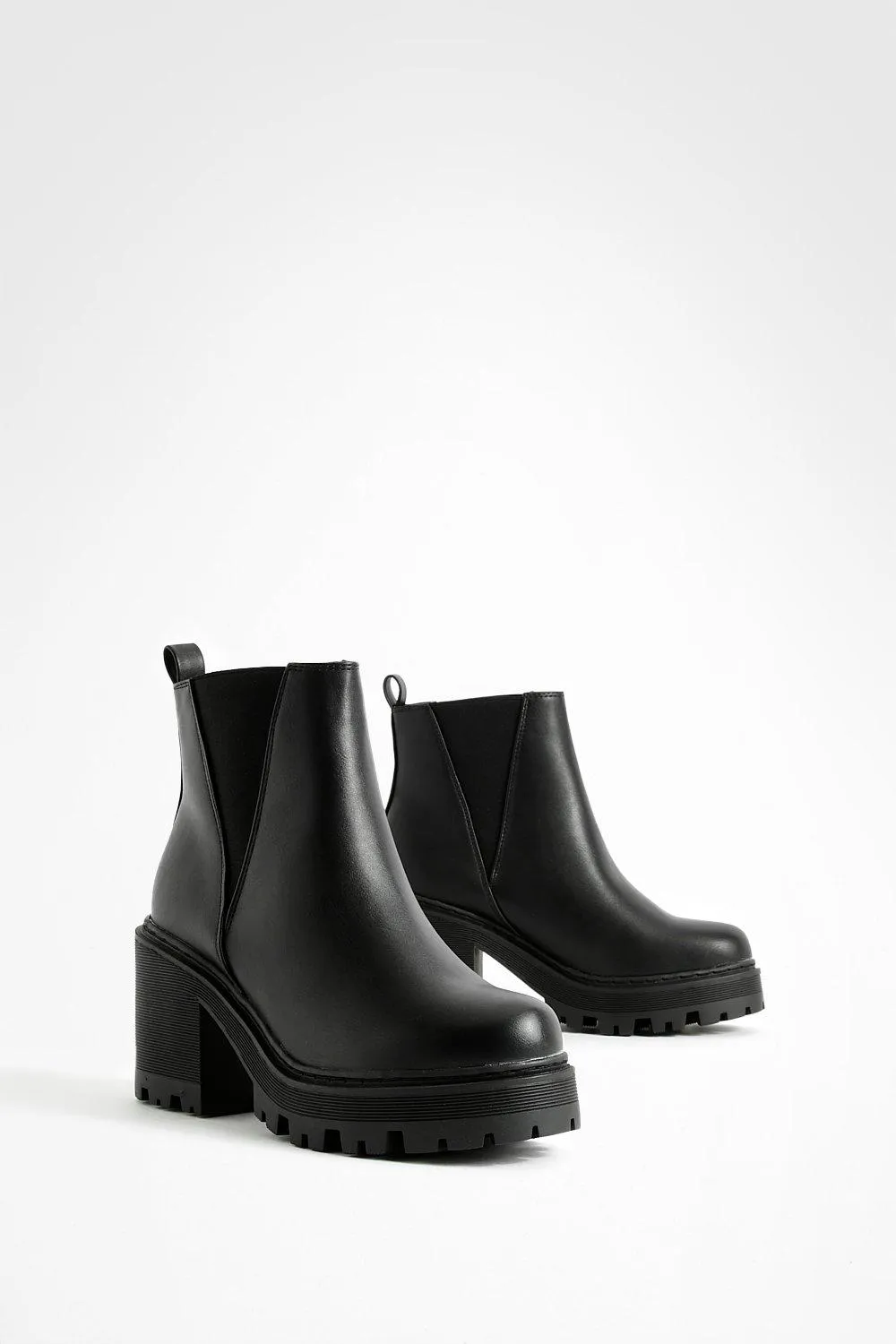 Wide Width Chunky Block Heel Chelsea Boots