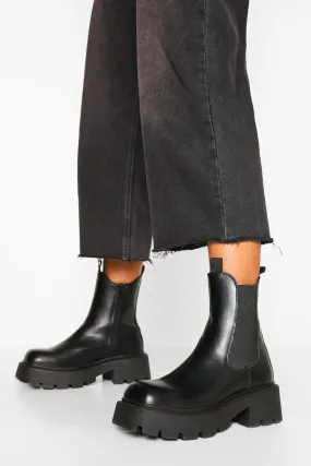 Wide Width Chunky Sole Chelsea Boots