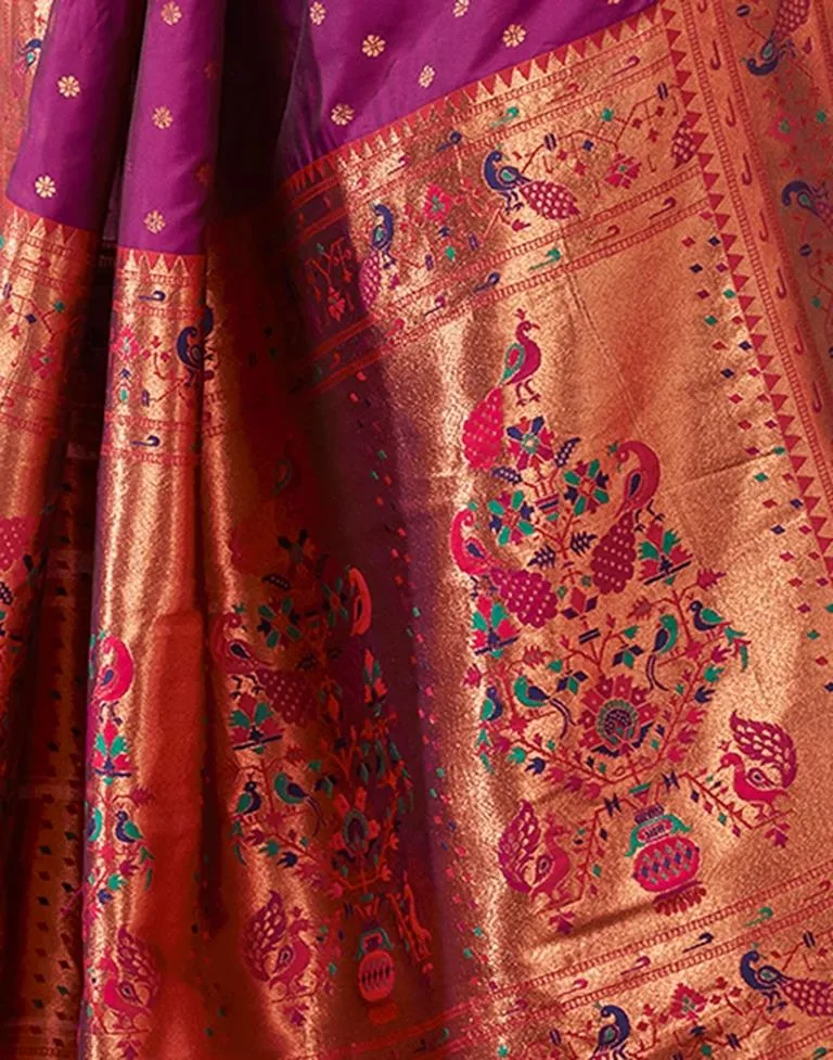 Wine Silk Plain Sarees