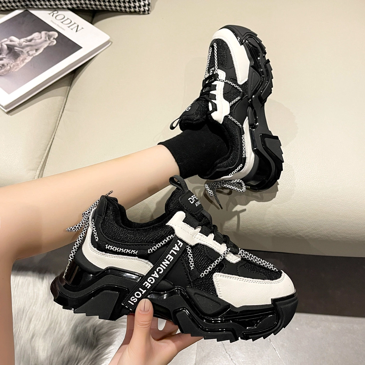 Women Fashion Lace Up Sneakers 