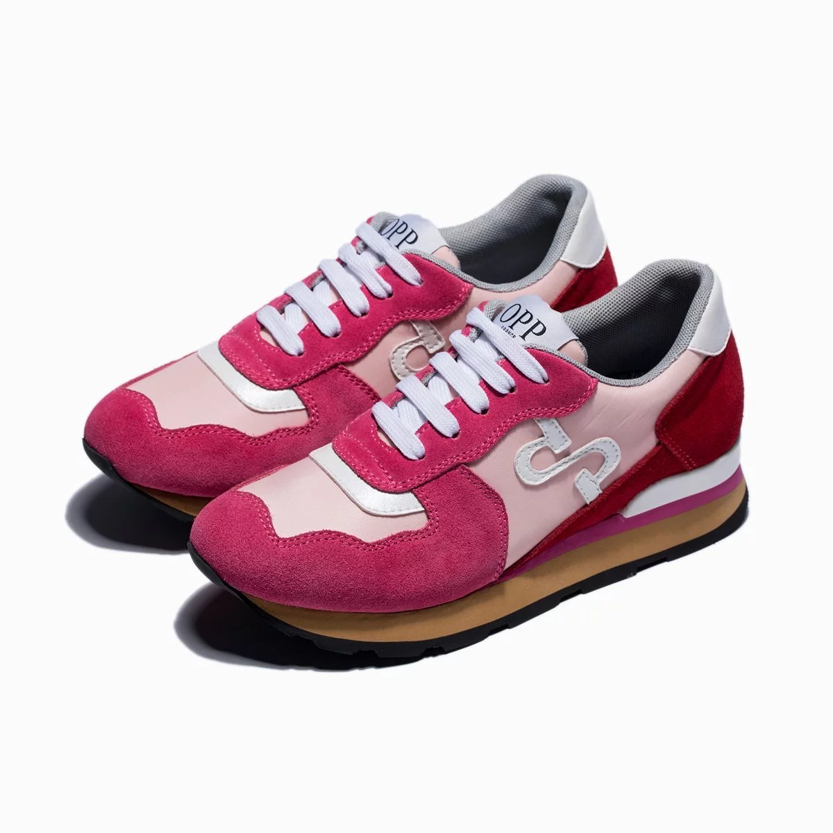 Women Lace-Up Suede Sneakers Rose 