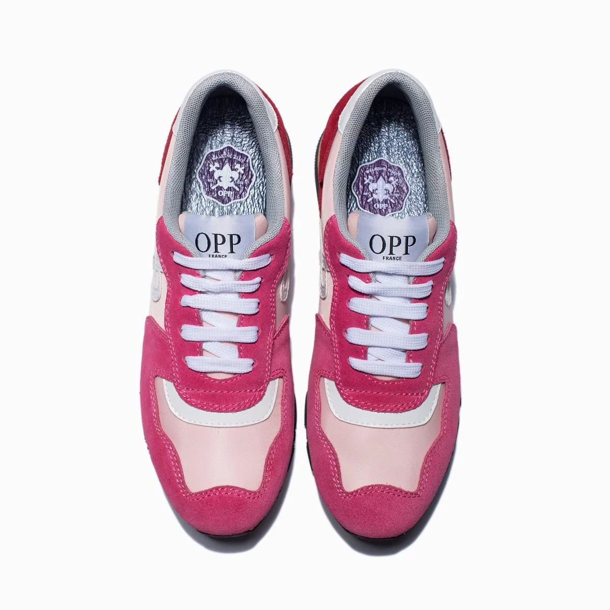 Women Lace-Up Suede Sneakers Rose 