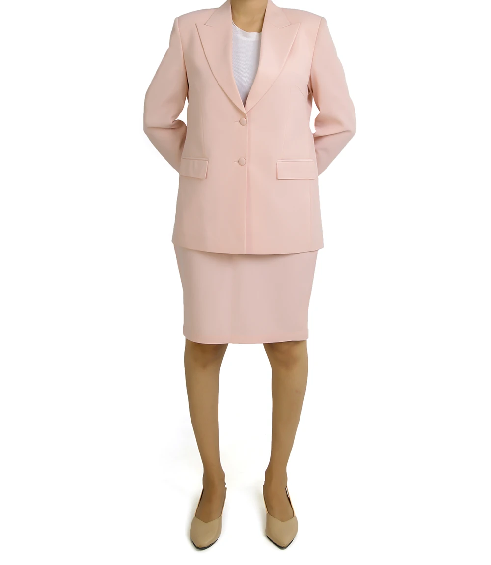 Women's Two Piece Light Pink Skirt Suit