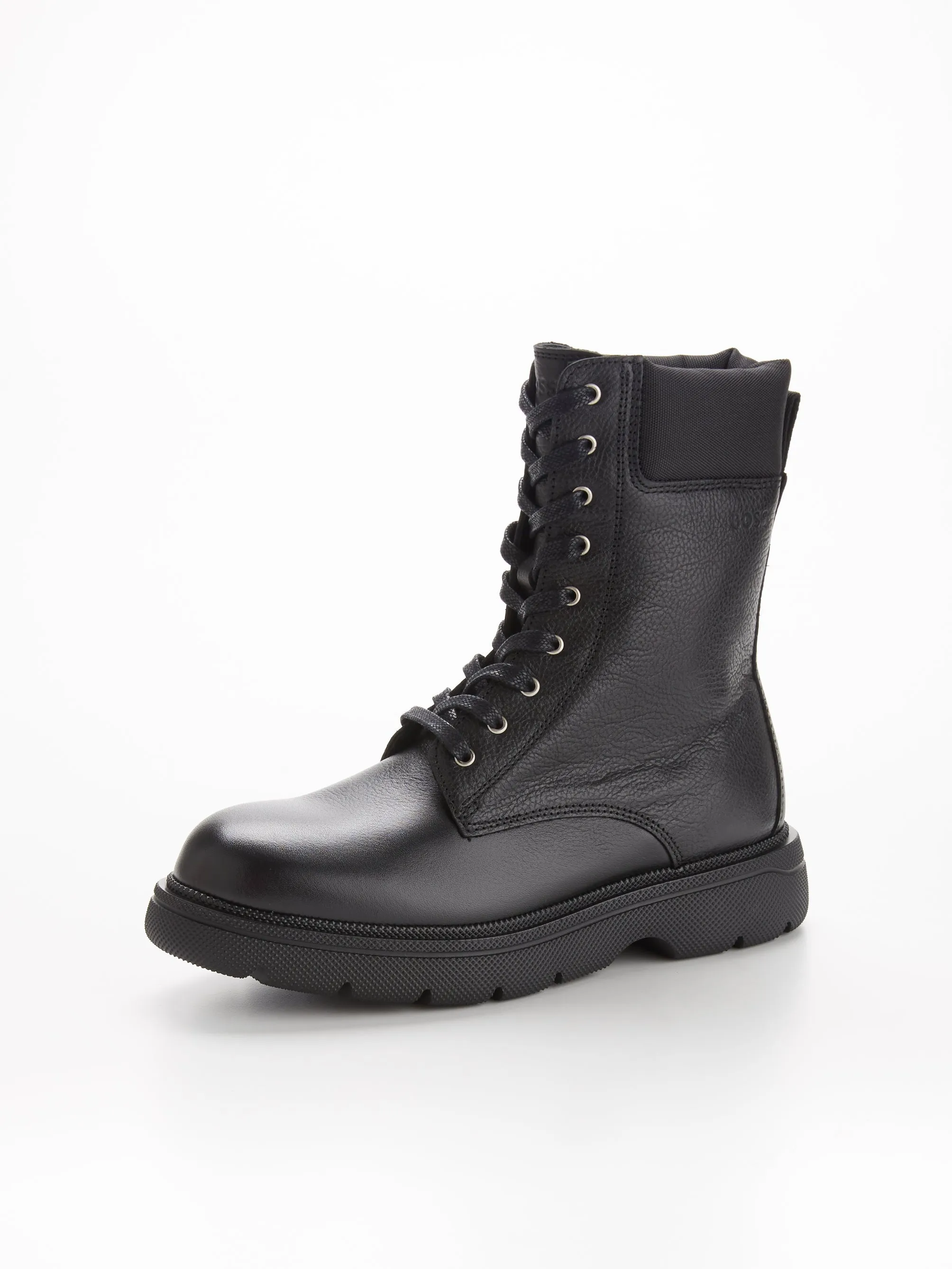 Womens Jacob Lace Up Leather Boot in Black