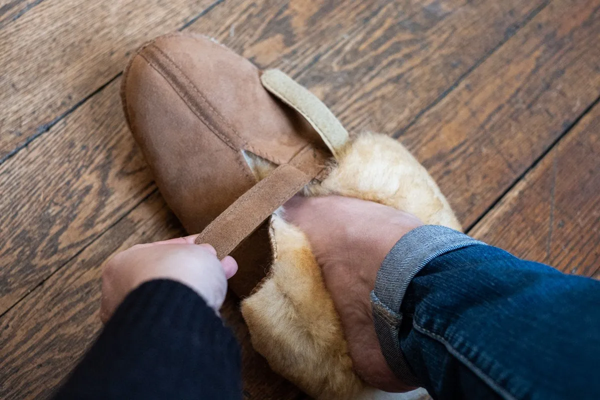 Women's Sheepskin Cabin Slippers with Velcro