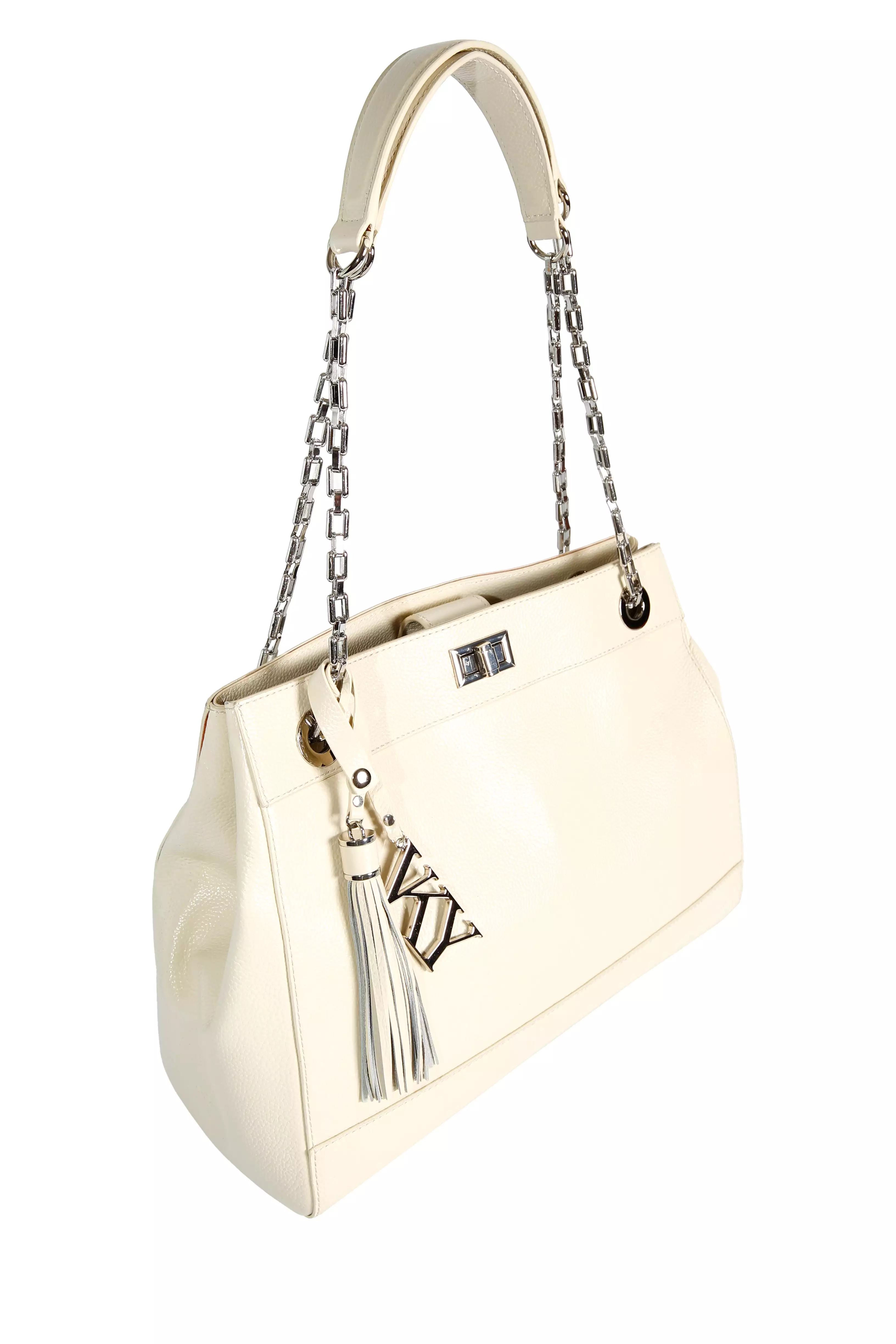 Womens Vky Original Leila Shoulder Classic Leather Bag Handbag - Cream