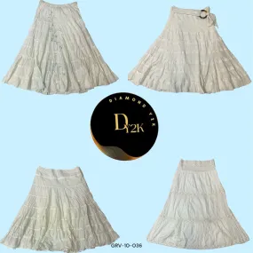 Y2K Everyday Essential: White Cotton Skirt (GRV-10-036)