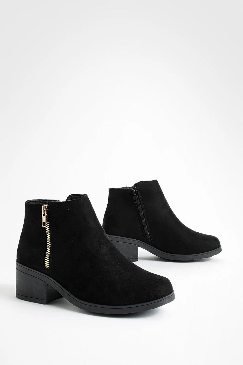 Zip Side Block Heel Chelsea Boots