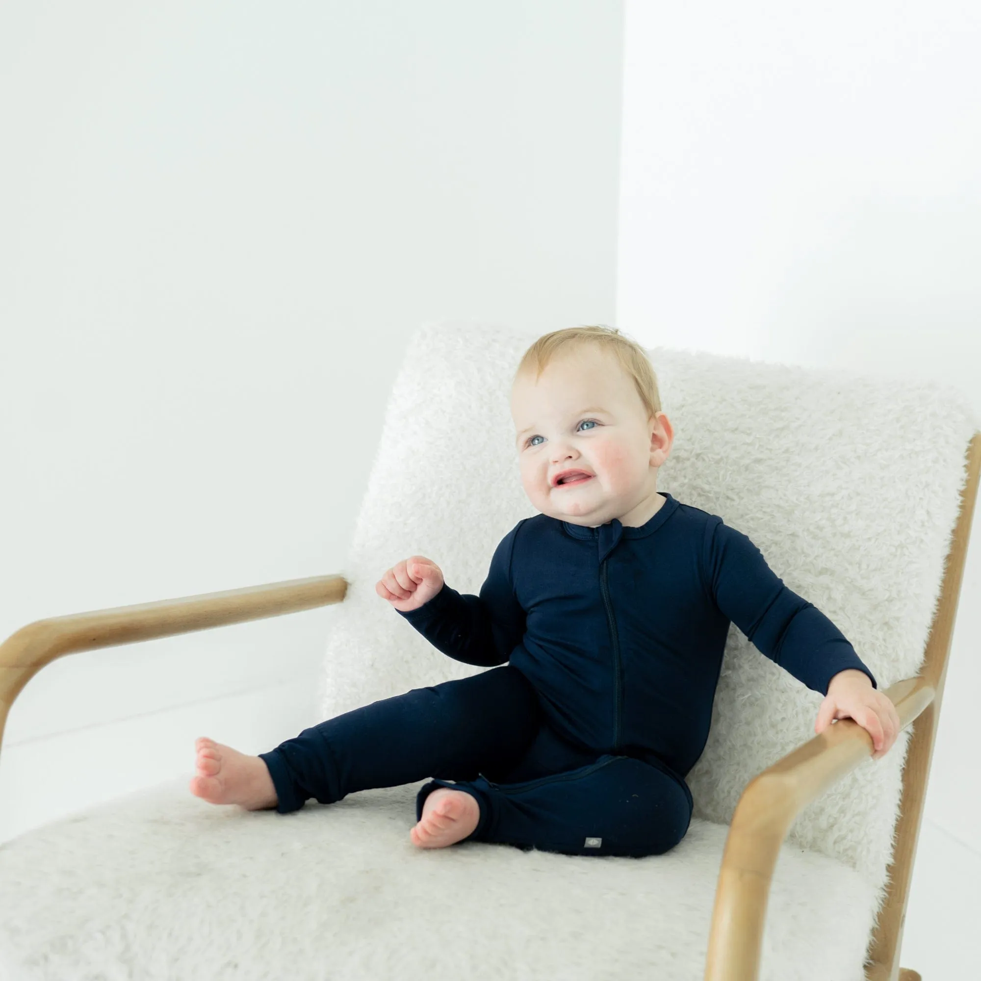 Zippered Romper in Navy